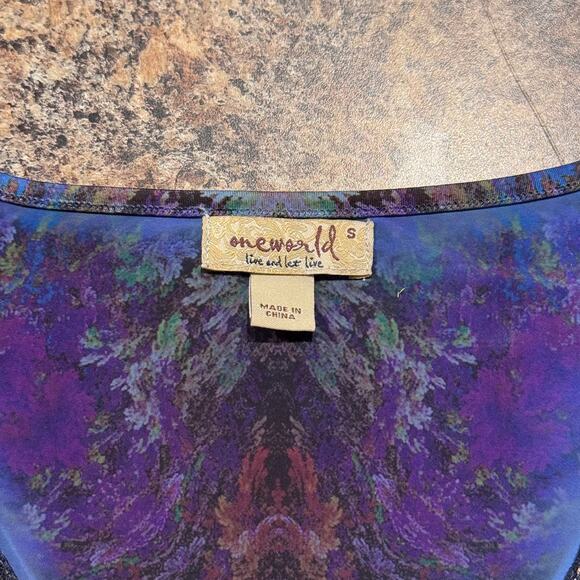 One World Top Y2K Whimsigoth Boho Psychedelic Festival Fairy Grunge Beaded Small - Picture 3 of 7